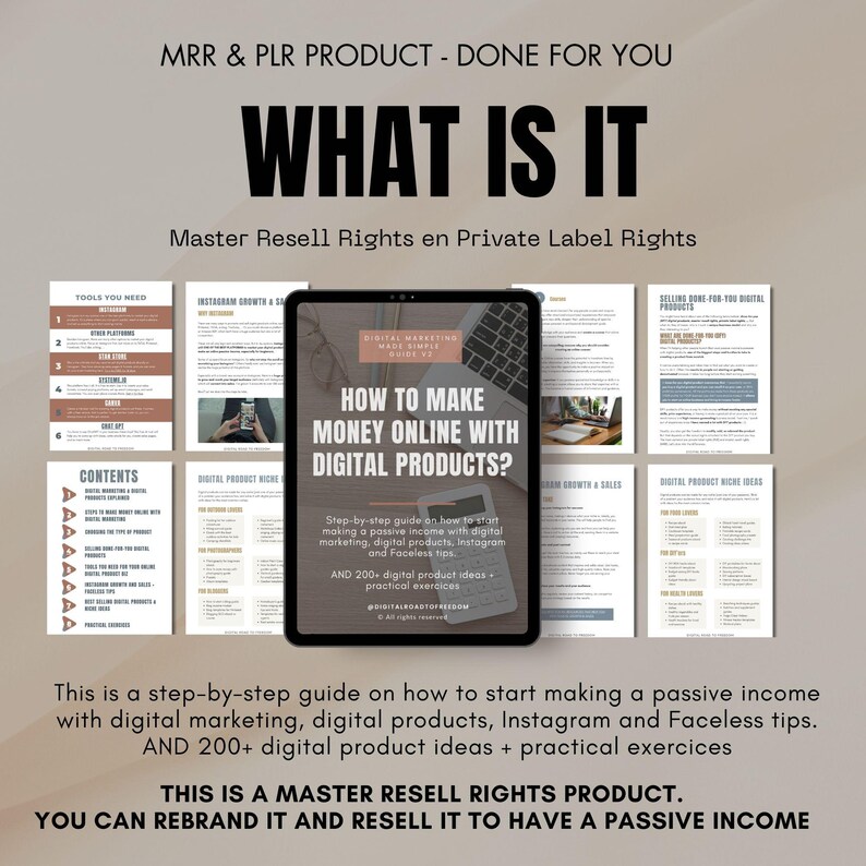 mrr plr, done for you, dfy, digital marketing, roadmap to riches, passive profit, master resell rights, private label rights, ebook guide, plrtopshop, resale, bundle, plr product