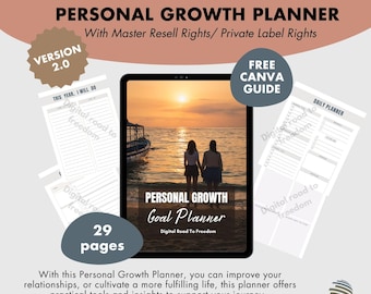 Personal Growth Planner with Master Resell Rights (MRR) and Private Label Rights - Personal Journal - Instant download - PLR Digital Product