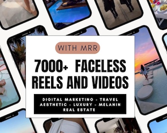 7000+ Faceless Reels Bundle, Videos, Faceless Marketing, Faceless Reels Travel, Faceless Video, Aesthetic Reels, Digital Marketing, MRR-PLR