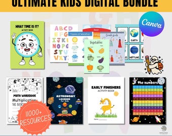 Kids Digital Product Bundle for preschoolers and kindergarteners|  DFY Activities Worksheets | Private Label Rights & Master Resell Rights