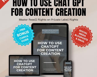 How to use Chat GPT for Content Creation: "Social Media, Blogpost and Email" | Digital product with PLR and Master Resell Rights (MRR)