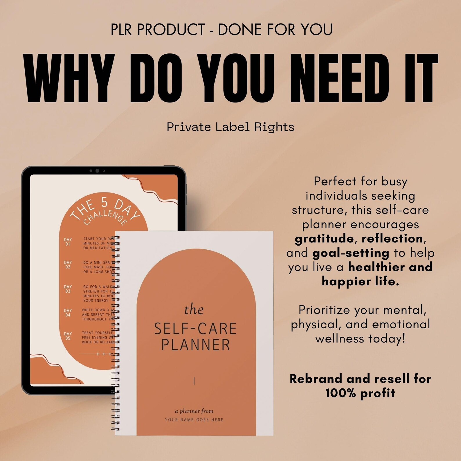 Self Care Planner With Private Label Rights | Done for You Self-care ...