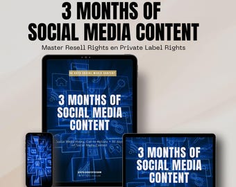 90 Days of Done-For-You Social Media Content (PLR - Master Resell Rights) Boost Engagement & Sales for your online business - Passive income