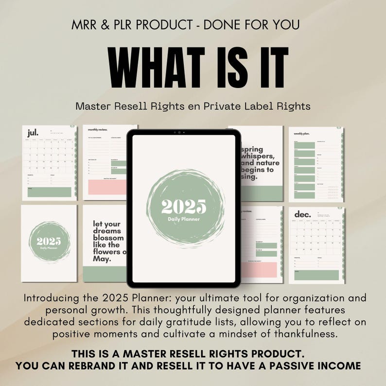Digital Planner for 2025 With Master Resell Rights MRR and Private ...