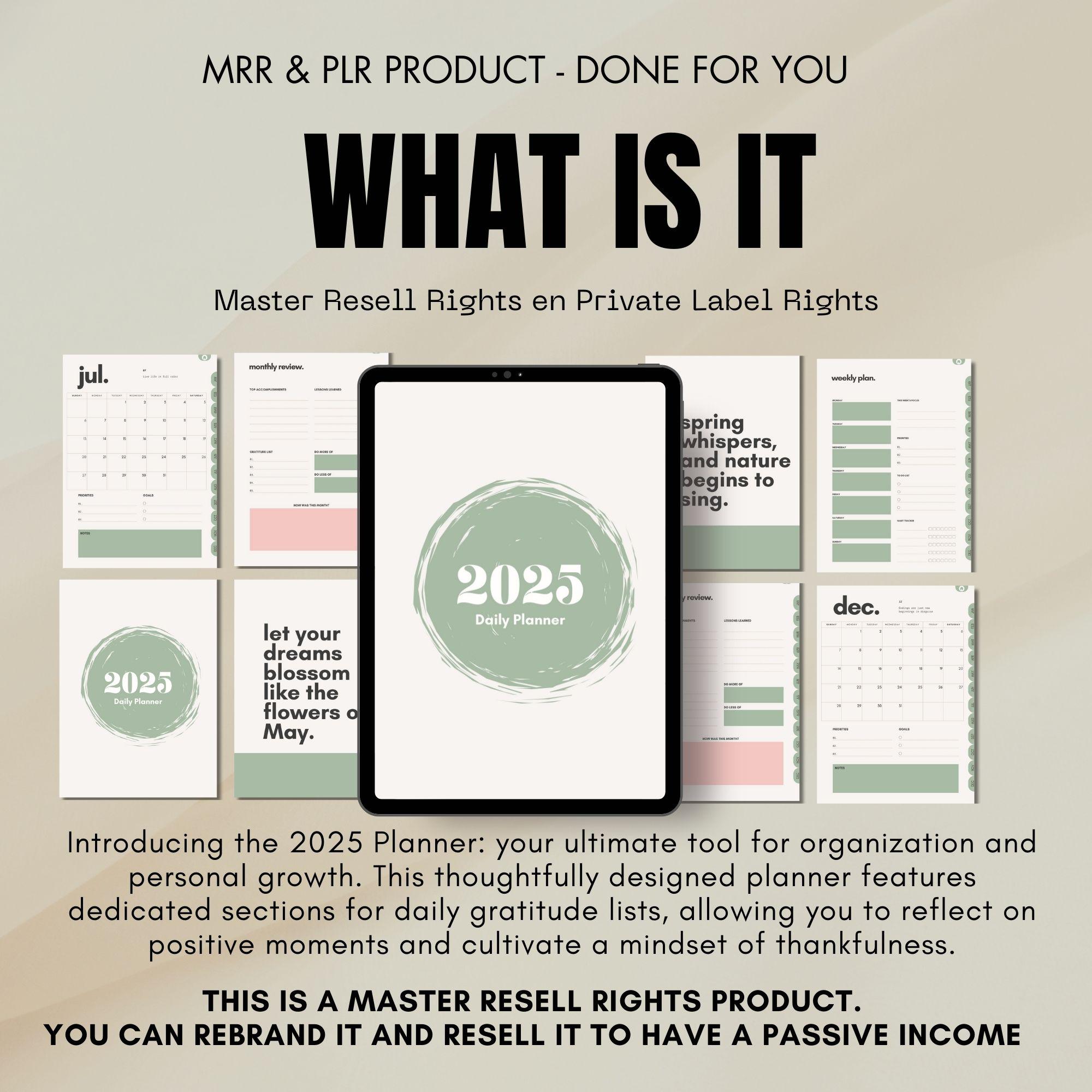 Digital Planner for 2025 With Master Resell Rights MRR and Private ...