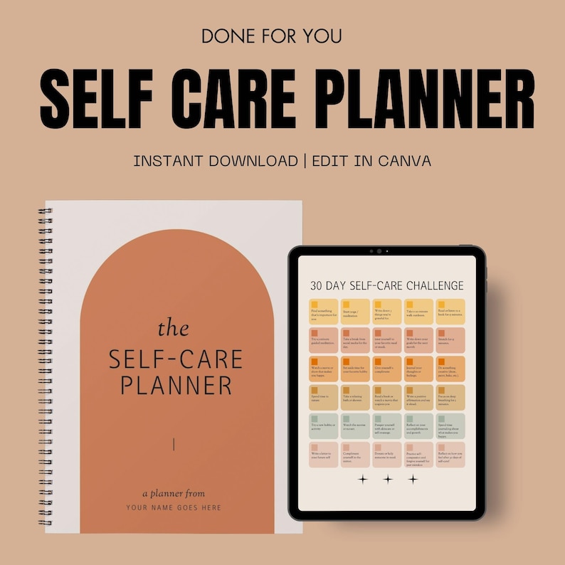 Self Care Planner With Private Label Rights | Done for You Self-care ...