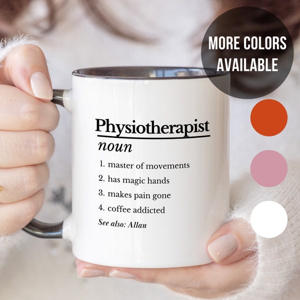 Personalized Mug for Physiotherapists, Custom Physio Cup, Pediatric PT, Masseur Birthday Present with name, Unique Excercise Therapist Gift