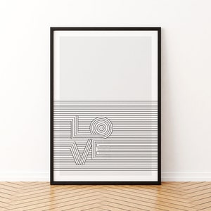 LOVE - Graphic Type Poster, Modern Typography Wall Art, Eclectic Contemporary Art, Typography Themed Art, Simple Clean Print, Type Poster