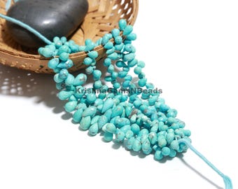 Arizona Turquoise Faceted Tear Shape Beads, Arizona Turquoise Briolette&#39;s AAA Sleeping Beauty Turquoise Gemstone Beads, Turquoise Drops Bead