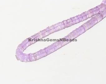 Natural Pink Amethyst Heishi Washer Beads, 6-6.5 MM Amethyst Gemstone Beads, AAA Pink Amethyst Tyre Shape Beads, Amethyst Wheel Beads