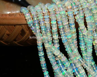 AAA Ethiopian Opal Rondelle Perlen: Auffällige Edelstein Perlen, 3-4.25 mm