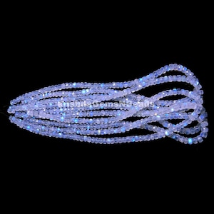 AAA White Rainbow Moonstone Faceted Rondelle Beads, 4-5 MM Rainbow Moonstone Beads White Moonstone Rondelle Beads, White Rainbow Gemstone