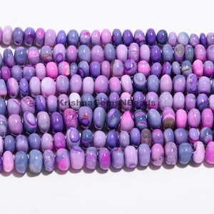 AAA Lavender Opal Smooth Rondelle Shape Beads, Plain Purple Handmade Opal Gemstone, 8-9 MM Lavender Opal Rondelle Jewelry Making Beads