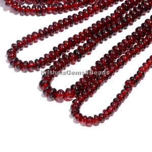 AAA Mozambique Garnet Smooth Rondelles, 6-8 MM Mozambique Garnet Beads, Red Garnet  Gemstone Jewelry Making, Plain Garnet rondelle beads