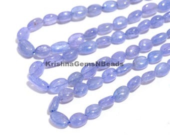 Cuentas ovaladas lisas de tanzanita AAA, 3 x 5-5 x 7 mm, venta al por mayor, cuentas ovaladas de tanzanita, fabricación de joyas de tanzanita