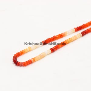 Natural Mexican Fire Opal Faceted Beads, 5-5.5 MM Fire Opal Rondelle Bead, Mexican Opal Gemstone Beads, Orange Color Opal shaded Beads