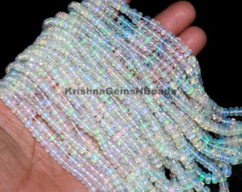 Äthiopische Opalrondellperlen 4-5 mm äthiopischer Opal glatter Edelstein, 16 "Strang natürliche Welo Opal Schmuckherstellung, Perlenlieferant