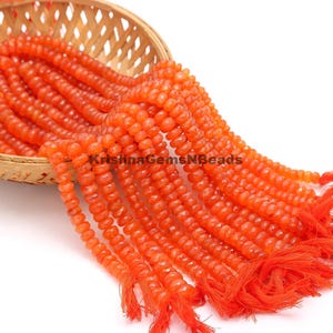 Natural Carnelian Faceted Rondelle, Orange Carnelian Gemstone, AAA Carnelian Rondelle Strands For Jewelry Making, Carnelian Beads Wholesaler