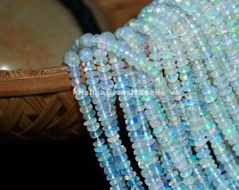 AAA Ethiopian Opal Rondelle Perlen: Auffällige Edelstein Perlen (3.5-4.5 MM)