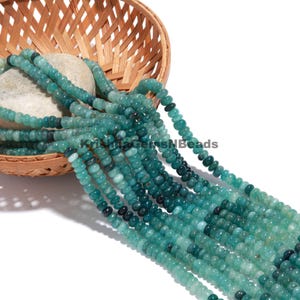 AAA Grandidierite Smooth Rondelle Beads - 16" Natural Gemstone
