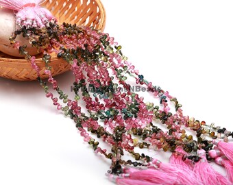 Faceted Multi Tourmaline Pear Beads: Natural Tourmaline Gemstone, 9 Inch Tourmaline Faceted Pear Beads Strand