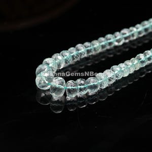 AAA Aquamarine Faceted Rondelle Shape Beads, 4.5-5 MM Aquamarine Beads, Aquamarine Rondelle Beads, 18&quot; Aquamarine Gemstone Beads Wholesale