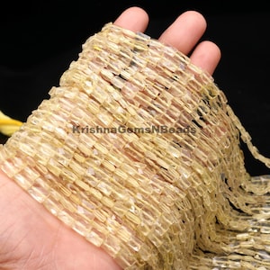 AAA Lemon Quartz Faceted Chicklet Shape Beads, Lemon Quartz Square Beads Lemon Quartz Gemstone Beads Lemon Quartz Jewelry Making Briolette