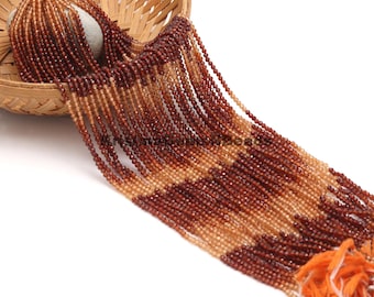 AAA Hessonite Garnet Faceted Rondelle Beads, Natural Shaded Garnet Gemstone Jewelry Making, Natural Brown Hessonite Garnet rondelle beads