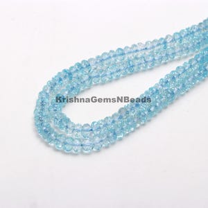 AAA Sky Blue Topaz facettierte Rondell Perlen, 4-4,5 mm Blautopas Edelstein Perlen, 16 "natürliche Sky Topaz Rondell Perlen für die Schmuckherstellung