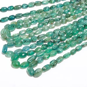 Natural Emerald Smooth Oval Shape Beads Zambia Emerald Oval Beads Emerald Plain Beads Zambian Emerald Straight Drill Gemstone Beads Strand