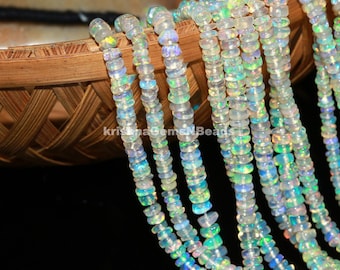 AAA Ethiopian Opal Rondelle Perlen: Auffälliger Edelstein Strang (3-3.5 MM, 16 Zoll)