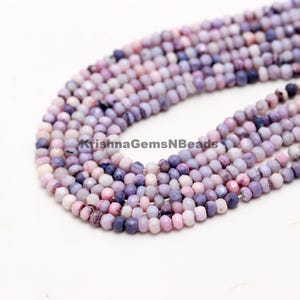 AAA Lavender Opal Faceted Rondelle Shape Beads, 4.5-5 MM Lavender Opal Gemstone 13&quot; Shaded Opal Beads, Lavender Opal Rondelle Beads