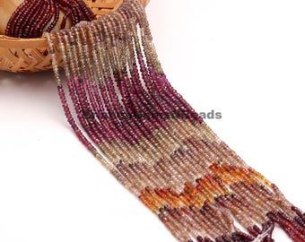 Tundra Sapphire Rondelle Shape Beads, Natural Tundra Sapphire Faceted Beads, 3-3.5 MM Tundru Sapphire Beads Jewelry Making