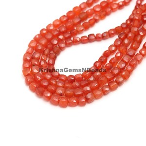 Natural Carnelian Faceted Cubes Beads, Orange Carnelian Gemstone Beads, Carnelian 3D Box Shape For Jewelry Making Carnelian Beads Wholesaler