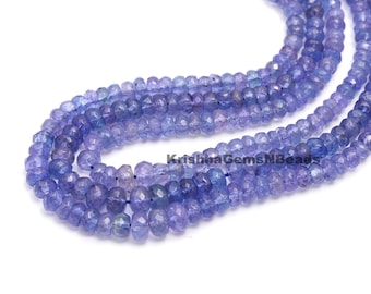 Cuentas de tanzanita facetadas de calidad AAA, cuentas de piedras preciosas de tanzanita natural de 16&quot; para fabricación de joyas, cuentas de tanzanita al por mayor