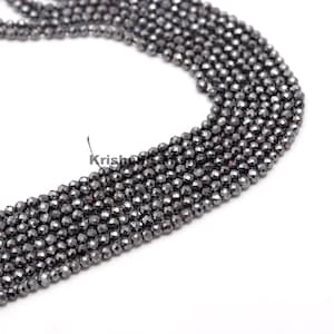 AAA Natural Hematite Faceted Rondelle Beads Hematite Jewelry Beads Wholesale Beads Hematite Micro Faceted Rondelle Jewelry Making Beads