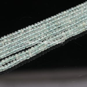AAA Aquamarine Faceted Rondelle Shape Beads, 4-4.5 MM Aquamarine Beads, Aquamarine Rondelle Beads, Aquamarine Gemstone Beads, Wholesale