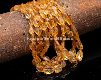 AAA Yellow Citrine Faceted Nugget Beads - 16 Inch Strand