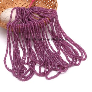 Natural Star Ruby Faceted Rondelle Beads, Star Ruby Rondelle Beads, 16 inch Star ruby faceted beads, 3-5mm Star Ruby Gemstone Beads,