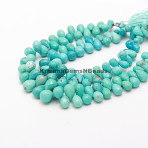 Arizona Turquoise Faceted Teardrop Beads: Sleeping Beauty Briolettes