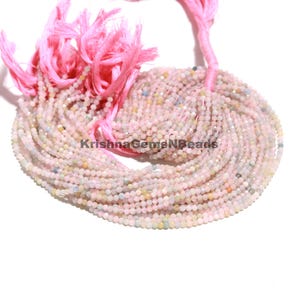 Natural Pink Morganite Round Shape Beads, 3 MM Light Pink Morganite Tiny Beads, 13&quot; Blue Morganite Micro Faceted Balls Beads Wholesaler
