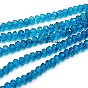 London Blau Topaz Facettierte Rondelle Perlen Topas beschichtet Rondell Perlen Topas Facettierte Perlen Großhandel Perlen, Topaz Schmuck machen Perlen