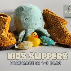 Children Slipper Crochet Kid Footwear Washable Children Shoe Warm HouseShoe Breathable Sock Toddler Booties Yarn HouseShoe Crochet Custom