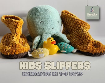 Children Slipper Crochet Kid Footwear Washable Children Shoe Warm HouseShoe Breathable Sock Toddler Booties Yarn HouseShoe Crochet Custom