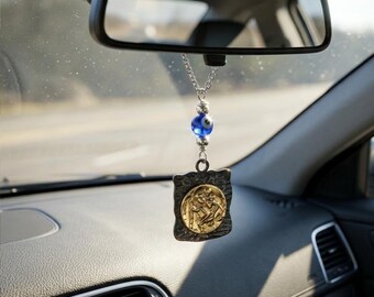 Amuleto de San Cristóbal para el coche, medalla de protección para el espejo retrovisor, regalo para conductores noveles