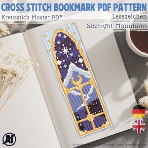 Romantasy Starlight Bookmark Cross Stitch Pattern PDF, Fantasy Night Kingdom Embroidery, Booktok Inspired Reader Gift, Instant Download