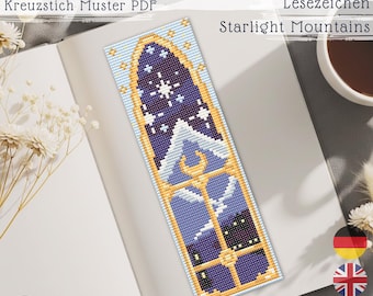 Romantasy Starlight Bookmark Cross Stitch Pattern PDF, Fantasy Night Kingdom Embroidery, Booktok Inspired Reader Gift, Instant Download