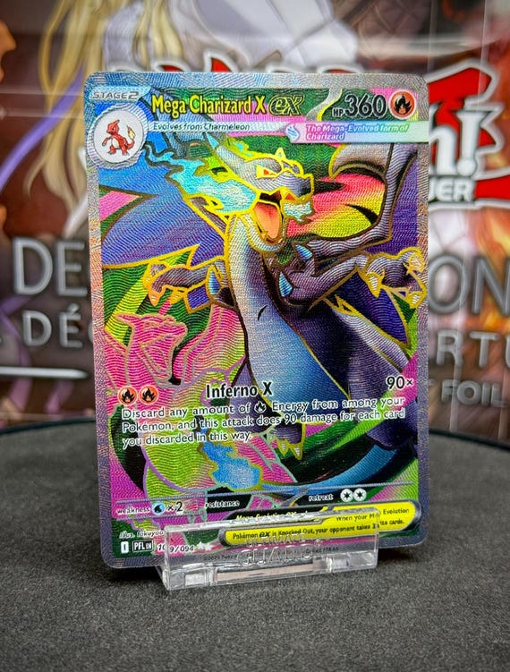 rare mega charizard card Amazon.com: Pokemon - Mega Charizard X ex - 013/094 - ME02: Phantasmal Flames (PFL) - Double Rare