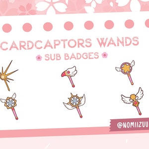 Insignes secondaires Twitch pour baguettes magiques Sakura de Cardcaptors
