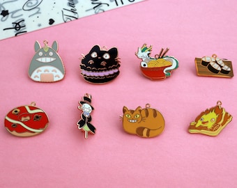 Cute Ghibli Food 1.5" Rose Gold Hard Enamel Pin Keychain
